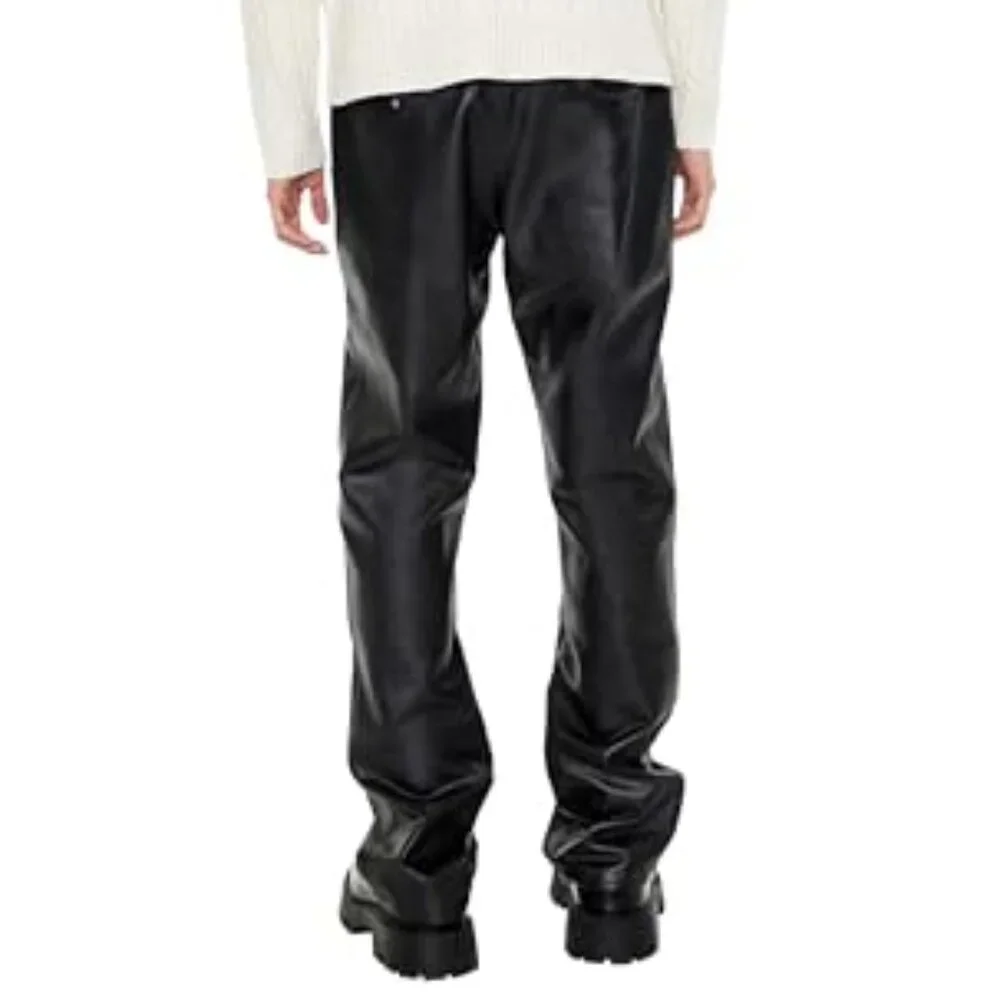 Forever 21 Men's Black Coated Corduroy Slim-Fit Pants SZ 29